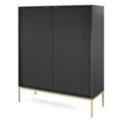 Komody - Komoda NOVA K104 Czarna / rama złota - miniaturka - grafika 1