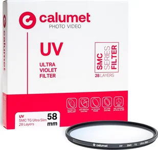 Calumet Filtr UV SMC TG 58 mm Ultra Slim 28 Layers - Filtry fotograficzne - miniaturka - grafika 1