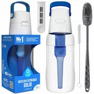 Butelki filtrujące - Butelka filtrująca Dafi Solid 0,5 niebieska + zestaw szczoteczek - miniaturka - grafika 1