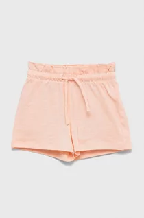 Spodnie i spodenki dla dziewczynek - Benetton United Colors of United Colors of szorty bawełniane dziecięce kolor różowy gładkie - grafika 1