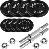 Hantle i ciężarki - MOVIT  Zestaw hantli żeliwnych - 2 x 10 kg - miniaturka - grafika 1