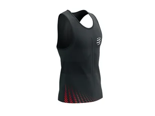 COMPRESSPORT Koszulka biegowa ProRacing SINGLET black/ high risk red - Koszulki sportowe męskie - miniaturka - grafika 1