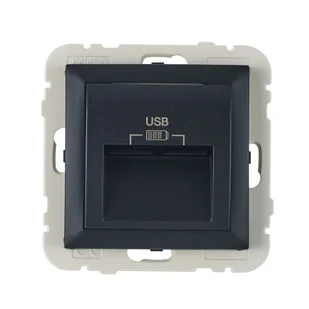 Efapel Gniazdo podwójne USB LOGUS 90 Czarny - Gniazdka elektryczne - miniaturka - grafika 1