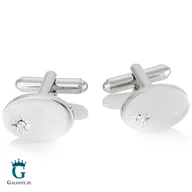 Spinki do mankietów i krawatów - Spinki do mankietów z kryształem PS-258 - miniaturka - grafika 1