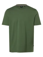 Koszulki męskie - BOSS T-shirt męski Mężczyźni Bawełna zielony jednolity, M - miniaturka - grafika 1