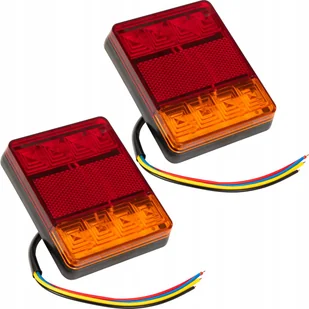 2x LAMPA SAMOCHODOWA TYLNA ZESPOLONA 8x LED 12V DO PRZYCZEPY LAWETA ZESTAW - Akcesoria motoryzacyjne - miniaturka - grafika 1