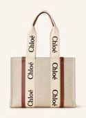 Torebki damskie - Chloé Torba Shopper Woody Medium weiss - miniaturka - grafika 1