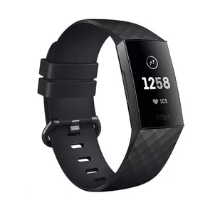 Opaska Pasek Bransoleta Smoothband Fitbit Charge 3 / 4 Czarna - Akcesoria do smartwatchy - miniaturka - grafika 1