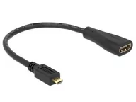 Kable komputerowe i do monitorów - Delock Kabel HDMI 65391 - 0.23 m, micro HDMI (D) - HDMI (A), męskie - żeńskie - miniaturka - grafika 1