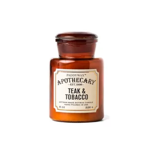 Świeca W Szklanym Słoju 'Apothecary' Drewno Tekowe + Tytoń 226G | Paddywax - Świece - miniaturka - grafika 1