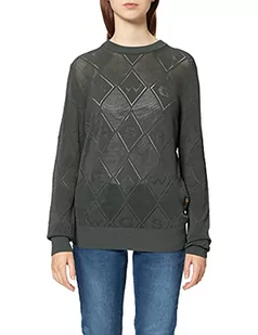G-STAR RAW Damski sweter z dzianiny Pointelle, Szary (Graphite D20431-b754-996), L - Swetry damskie - miniaturka - grafika 1
