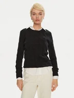 Swetry damskie - Tommy Hilfiger Sweter WW0WW43586 Czarny Regular Fit - miniaturka - grafika 1