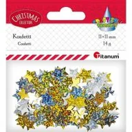 Dekoracje sali - Titanum Konfetti Gwiazdki hologram 14g złote, srebrne - miniaturka - grafika 1