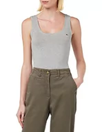Koszulki i topy damskie - TOM TAILOR Damski Basic Top z wyszywanym logo 1032034, 11282 - Silver Grey Melange, M - miniaturka - grafika 1