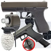 Zabawki militarne - Pistolet Glock P80 ASG Na Kulki Metal Polimer wer wojsko+Granat - miniaturka - grafika 1