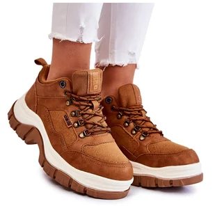Damskie Buty Trekkingowe Trapery Memory Foam Big Star KK274362 Brązowe - Buty trekkingowe damskie - miniaturka - grafika 1