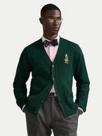 Swetry męskie - Polo Ralph Lauren Kardigan 710979094002 Zielony Relaxed Fit - miniaturka - grafika 1
