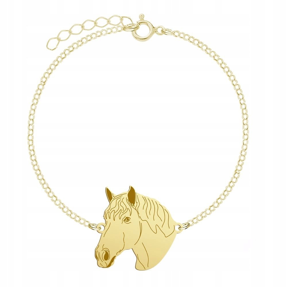 Bransoletka Złota z Koń Perszeron 925 Prezent Kobieta GRAWER GRATIS