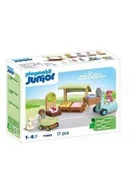 Klocki - Zestaw z figurkami Junior 71691 Ekologiczny stragan z wózkiem widłowym - miniaturka - grafika 1