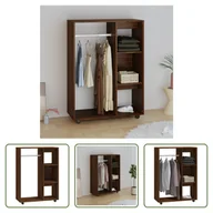 Szafy - The Living Store Szafa dębowa brązowa 80x40x110 cm Materiał drewnopochodny - miniaturka - grafika 1