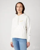 Bluzy damskie - felpa donna wrangler 112343674 regular hoodie worn white - miniaturka - grafika 1