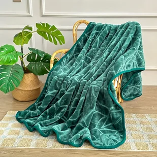 Koc akrylowy 160x200 cm z tłoczeniem, zielony, antyalergiczny, wysoka gramatura 540 g/m2 - Koce Koc akrylowy 160x200 cm z tłoczeniem, zielony, antyalergiczny, wysoka gramatura 540 g/m2 - Koce - miniaturka - grafika 1