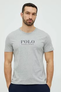 Piżamy męskie - Polo Ralph Lauren t-shirt piżamowy bawełniany kolor szary z nadrukiem - grafika 1
