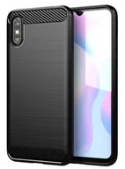 Etui i futerały do telefonów - Etui Pancerne Karbon Xiaomi Redmi 9A Czarny - miniaturka - grafika 1