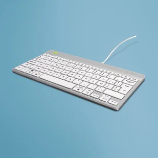 R-Go Tools Ergonomiczna R-Go Compact Break klawiatura, z oprogramowaniem do robienia przerw, AZERTY (BE), przewodowa, biała - Klawiatury - miniaturka - grafika 1