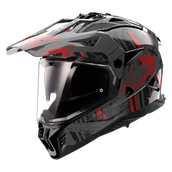 Kaski motocyklowe - Kask Adventure LS2 MX702 Pioneer Il Crazy Czarny/CzerwonyXL - miniaturka - grafika 1