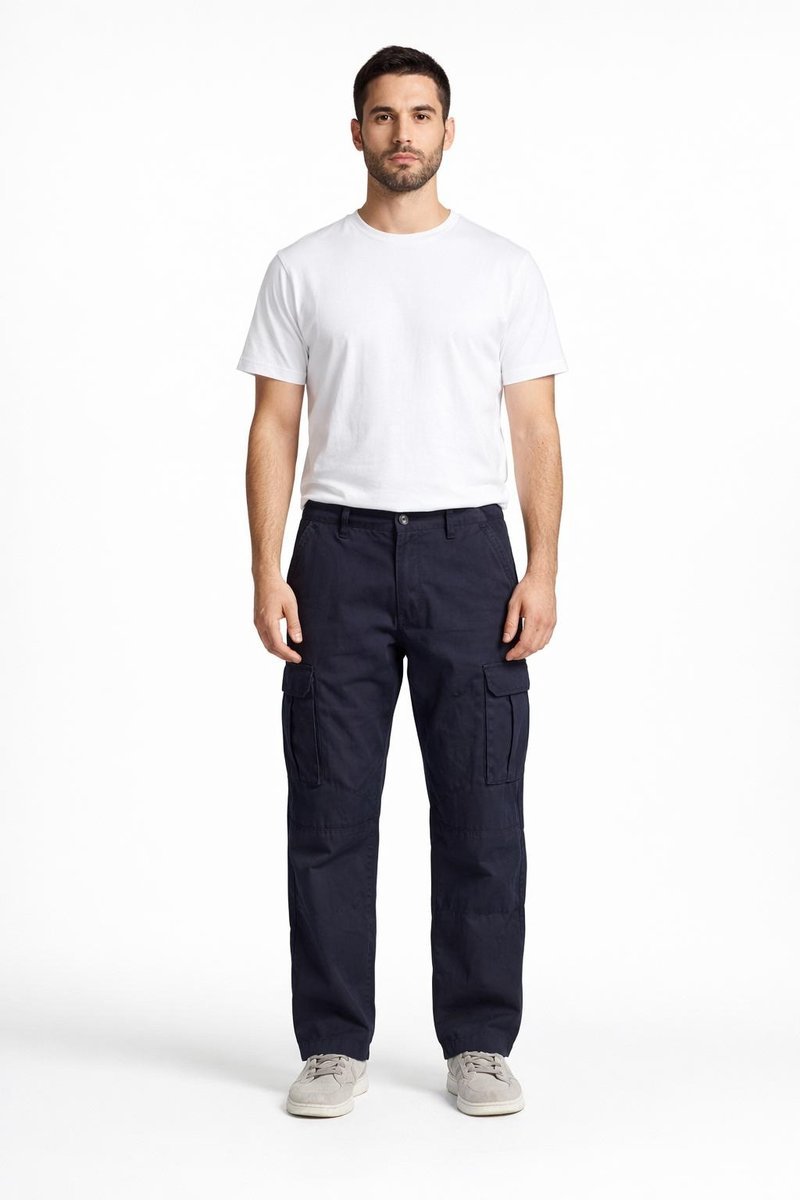 GUESS GRANATOWE SPODNIE CHINOS BOJÓWKI Z KIESZENIAMI 36/30 GŁA