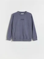 Bluzy dla chłopców - Reserved - Bawełniana bluza z haftem - fioletowy - miniaturka - grafika 1