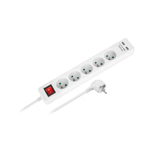 HBF listwa sieciowa Off 5gniazd 2xUSB 1.5m - Przedłużacze i rozgałęźniki - miniaturka - grafika 2