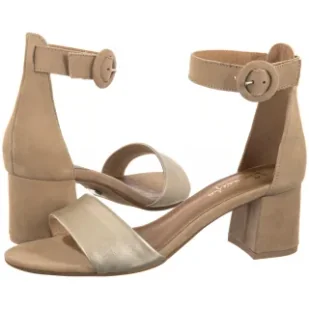 Sandały Beżowe+Złoto 04141-51/00-5 (MA489-g) Maciejka - Sandały damskie - miniaturka - grafika 1