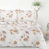 Pościel - Komplet pościeli w pomarańczowe kwiaty D91/POS/IGA 220 x 200 cm + 70 x 80 cm 2 sztuki - miniaturka - grafika 1