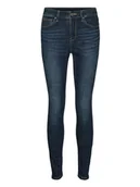 Spodenki damskie - Vero Moda Dżinsy - Skinny fit - w kolorze granatowym - miniaturka - grafika 1