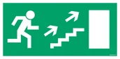 Systemy ekspozycyjne i znaki informacyjne - AC020 WYJŚCIE EWAKUACYJNE W PRAWO SCHODAMI W GÓRĘ, PS - PŁYTA PCV 1MM FOTOLUMINESCENCYJNA; (200X100MM) - miniaturka - grafika 1