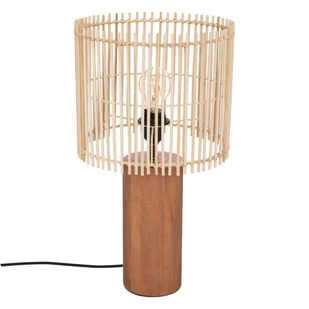Lampa Stołowa Na Drewnianej Podstawce Davys, 48 Cm - Lampy stojące - miniaturka - grafika 1