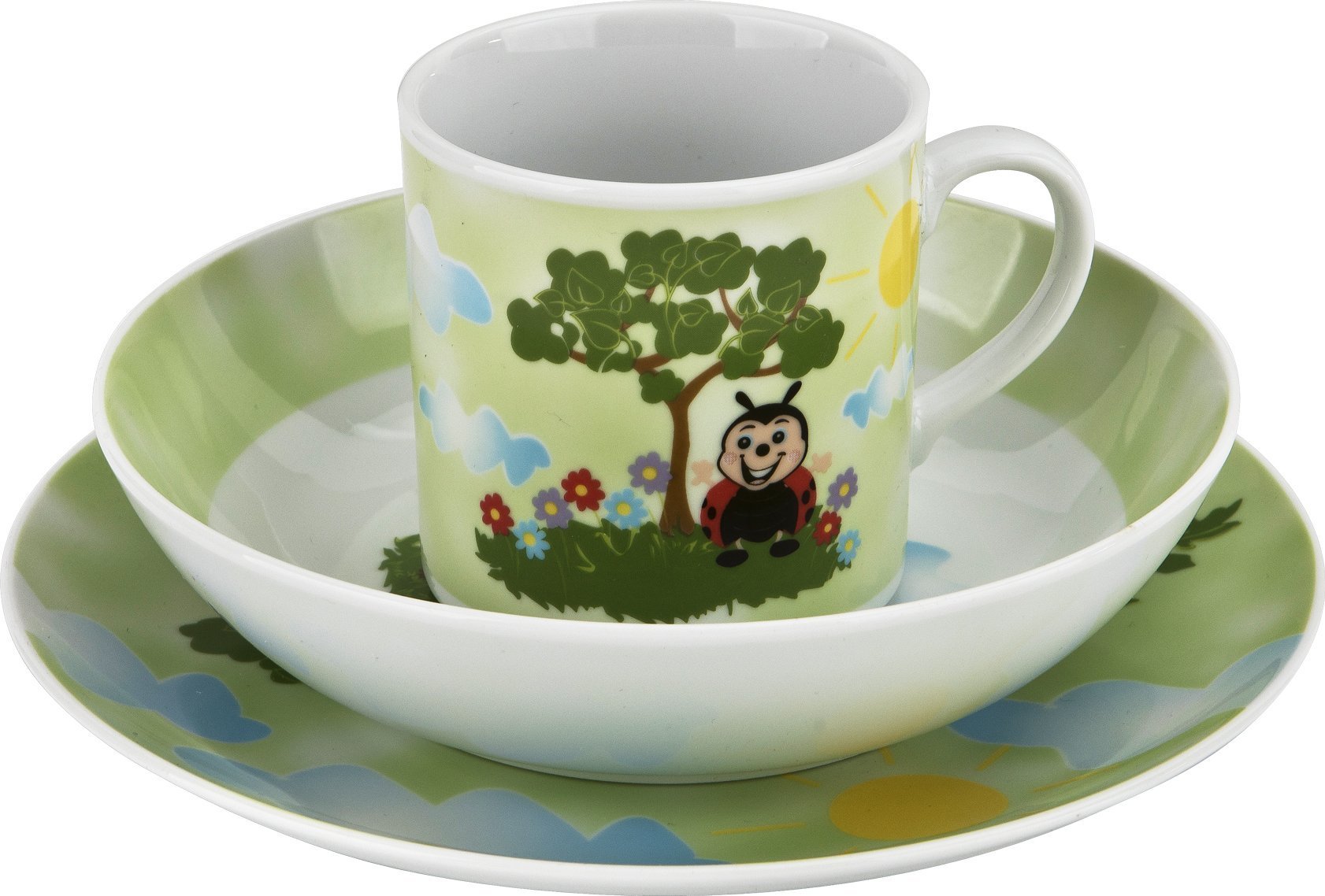 Lubiana Zestaw naczyń dla dzieci Biedronki porcelanowy