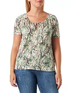 Koszulki i topy damskie - Gerry Weber T-shirt damski, Zielony/liliowy/różowy nadruk, 42 - miniaturka - grafika 1