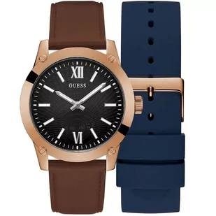 Zegarek Różowozłoty zegarek męski Guess Crescentz dodatkowym paskiem GW0630G3 - Zegarki męskie - miniaturka - grafika 1