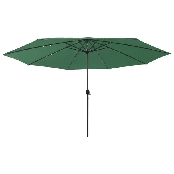 Parasol ogrodowy z LED, 400 cm, zielony