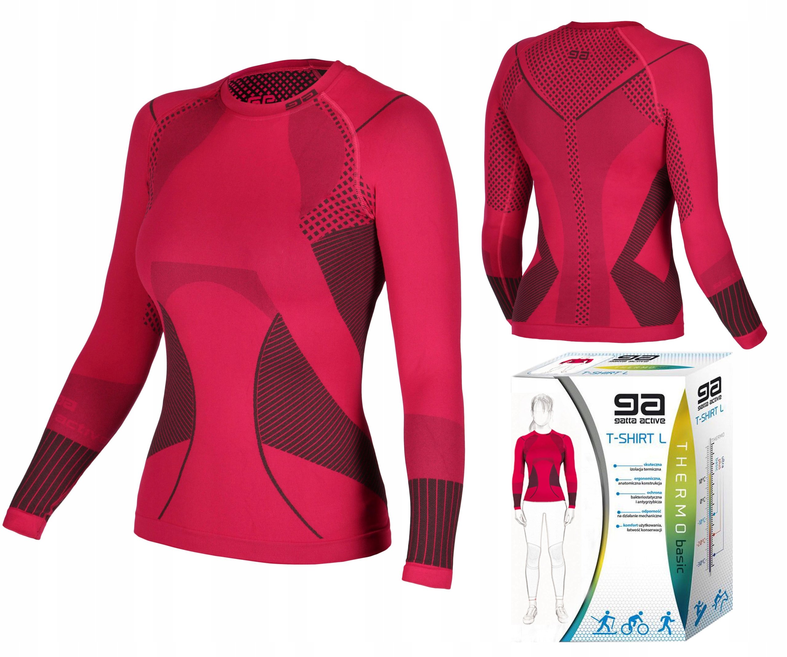 Gatta Active, Koszulka damska, Thermo Basic Vicky, czerwony, rozmiar L