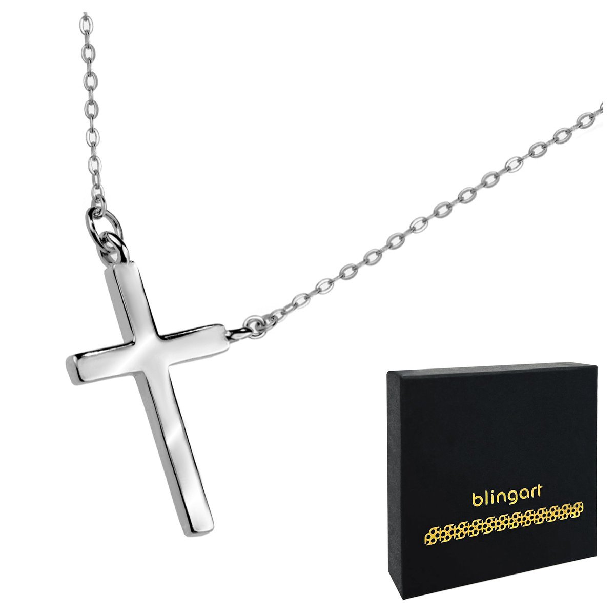 Łańcuszek srebrny z krzyżykiem srebro 925