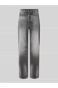 Jeansy o kroju straight fit z aplikacją z logo - Antony Morato - Spodnie męskie - miniaturka - grafika 1