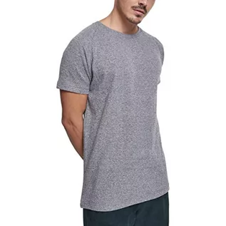 Koszulki męskie - Urban Classics Męski T-shirt Melange Rib Tee, wielokolorowy (White/Black 01248), S - grafika 1