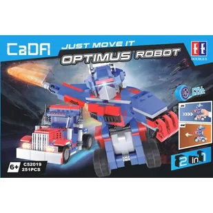 Klocki plastikowe CADA Just Move It Optimus robot Pull-back 2w1 C52019W - Roboty dla dzieci - miniaturka - grafika 1
