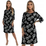 Sukienki - ŚLICZNA BAWEŁNIANA SUKIENKA W BIAŁY WZÓR ROZMIAR 44 POLSKI PRODUCENT - miniaturka - grafika 1