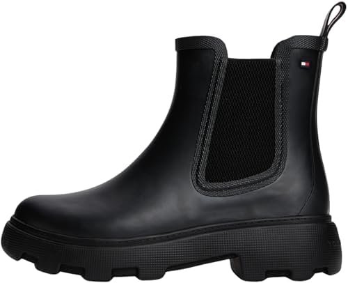 Tommy Hilfiger FW0FW08974 Kalosze damskie FLAGA KOSTKI RAINBOOT CIEPŁA Podszewka FW0FW08974 Czarne (Czarne), 3,5, Czarny, 36 EU