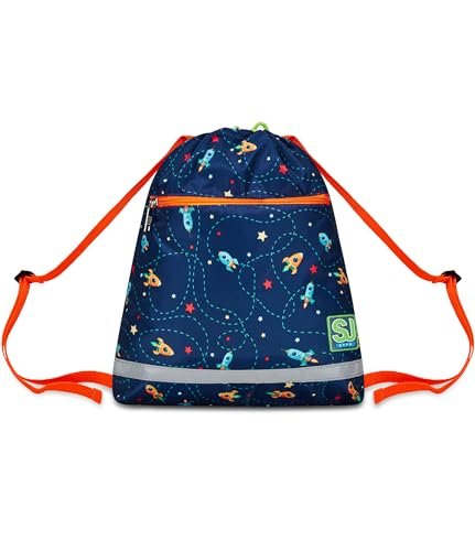 SJ GANG STYLE JAM GANG SJ Gang Sakki Bag, Niebieska, Spaceship Trip, torba do szkoły podstawowej i średniej, dla chłopców, chłopców, Niebieska, Taglia unica, Plecaki tornistry